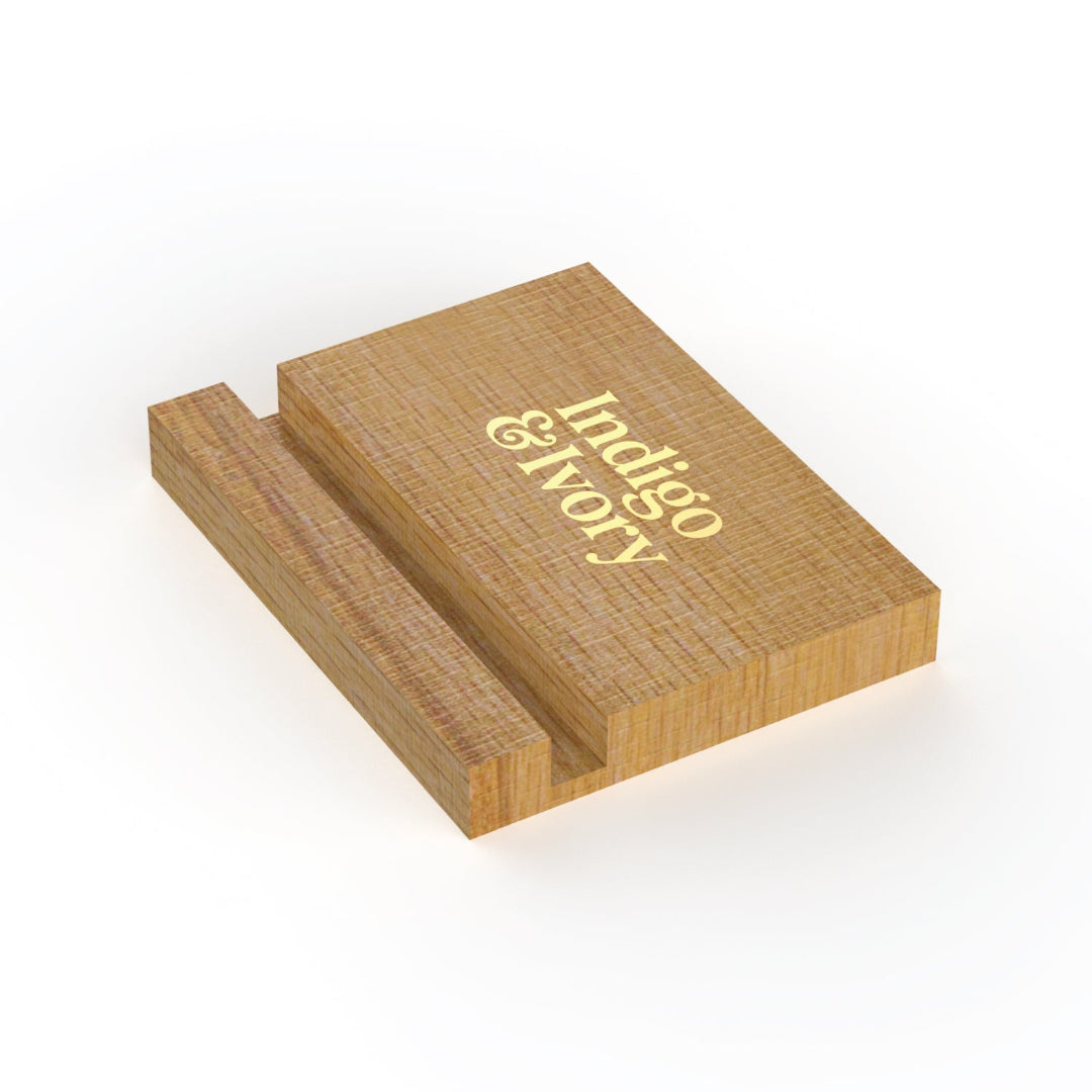 Wooden display stand for personalised ceramic tile by Indigo and Ivory Main image